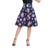Women Summer 50s Vintage Skirt Plus Size Office Party Midi Ball Gown 60s Rockabilly Big Swing Pinup Runway Skater