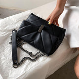 Classic Chain Design PU Leather Crossbody Bag
