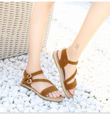 Summer New Hollow Out Soft Female Sandals Fashion PU Leather Platform Shoes