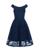 Sexy Off Shoulder V-Neck High Waist Lace Pleated Dress New Vintage Clothes for Women Party Midi Dresses Elegant