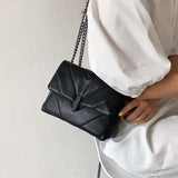 Classic Chain Design PU Leather Crossbody Bag