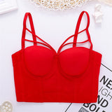 New Bodice Summer Top Sleeveless Short Sexy Push Up Crop Top Women Harajuku Off Shoulder Solid Camis With Built In Bra