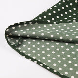 2021 Bow Tie Neck Button Front Polka Dot Pinup 50s Vintage Shirt Dresses Women A-Line Summer Female Elegant Green Dress