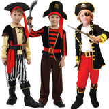 Halloween Kids Pirate Costume With Hat Fancy Boys Girls Outfit Sets For Children Birthday Party School Carnival Dress No Weapon