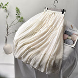 New Women A-Line Lace High Waist Vintage Sweet Skirts Elegant Outwear