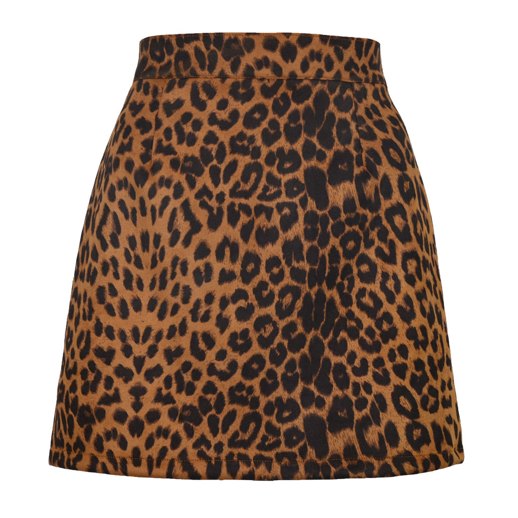 Leopard Printed Women's Skirt High Waist Sexy Pencil Hip Mini Streetwear Ladies Mini Summer Autumn Casual Retro Vintage Skirt