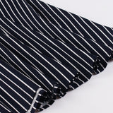 1950s Black White Striped Cotton Short Sleeve Robe Pin Up Elegant Vintage 50s 60s Retro Dresses