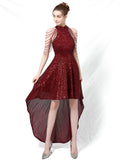 Women Party Dress Elegant Off Shoulder Asymmetrical Dress Sequin Evening Dress