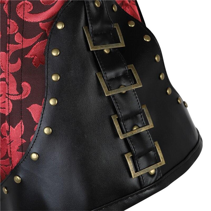 Steampunk Corset Top Women Sexy Halterneck Bustier Gothic Corselet Overbust Leather Corsets Waist Trainer Plus Size Steel Boned
