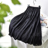 New Women A-Line Lace High Waist Vintage Sweet Skirts Elegant Outwear