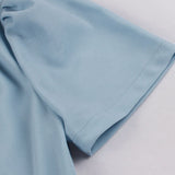 2021 Tie Neck Button Up 50S Pinup Women Vintage Pleated Swing Dress Summer Blue Elegant Retro Clothes Ladies Solid Tunic Dresses