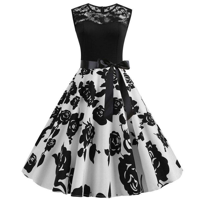 Vintage Hepburn Style Sleeveless Dress