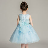 Tulle Pretty Flower Girl Dress Sofe Lace Baby Girl Dress Kids Formal Wear Wedding Party Dress With Bow