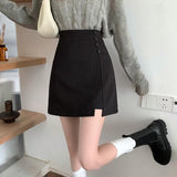 Women High Waist Pencil Skirts Spring Korean Style Solid Color All-match Ladies Elegant Long Skirt