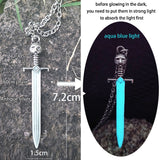 Halloween Luminous Glowing Arrow Pendant Knight Spear Pike Necklace