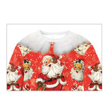 Ugly Christmas Sweater Cute Santa Claus 3D Printing Casual Long Sleeve O-Neck Couple Pullover