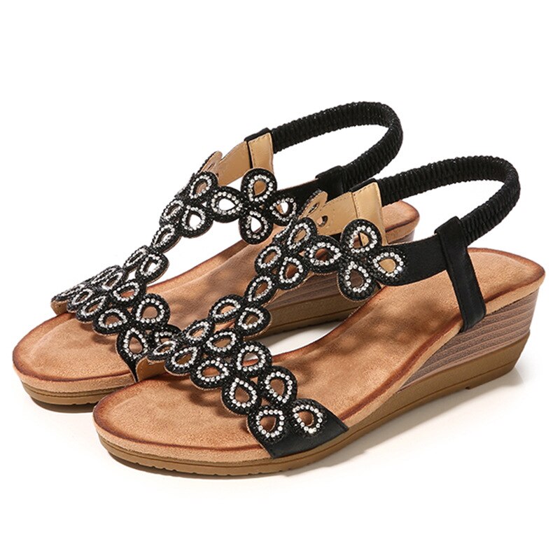 Women Wedge Platform Open Toe Sandals Vintage Anti-slip Casual Female Retro Shoes Mujer