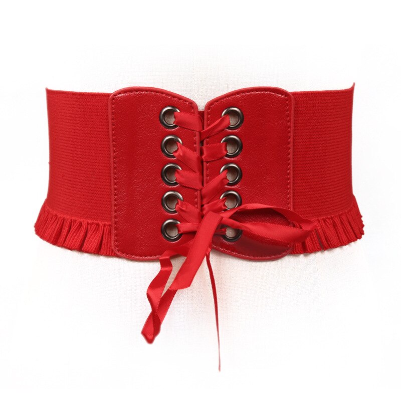 2021 Fashion wide corset belt female elastic waist belt 50s 60s vintage stretch dress corset ladies waist Solid Color
