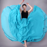 Chiffon Long Women Elegant Casual High Waist Boho Beach Maxi Solid Dance Skirt Streetwear