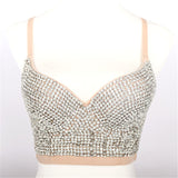 Summer Corset Top To Wear Out Beading Rhinestones Sexy NightClub Party Women Top Push Up Cami Top Bra