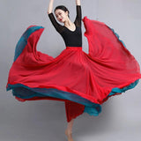 Dance Chiffon Long Women Elegant Casual High Waist Boho Beach Maxi Skirts Wear On Both Sides