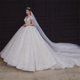 Plus Size Wedding New Bride Heavy Industry Luxury Trailing of Super Fairy Dream V-Neck White vestidos Dress