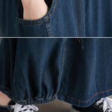 Summer Korean Floor Length Denim Long Women Streetwear Pocket Loose Vintage High Waisted Jeans Skirt