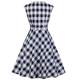 1950s Plaid Sleeveless Cotton Button Robe Pin Up Swing Retro Vintage Dresses