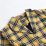 Autumn Retro 50s A Line Party Dress Plaid Print Cotton Shirt Robe Femme Single Button 3/4 Sleeve Hepburn Pin Up Swing Dresses