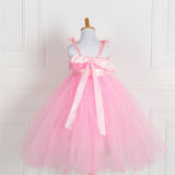 Summer Pink Princess Dress For Girls Holiday Long Halloween Costume For Kids Carnival Party Dress Up Clothing