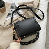 Mini Black Box Design PU Leather Crossbody Bag