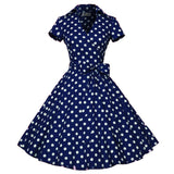 Audrey Hepburn Summer Dress Women Polka Dot Vintage Swing Robe Rockabilly Housewife Retro 50s Pinup Dresses Vestidos