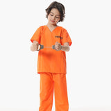 Purim Unisex Childs Orange Prisoner Costume Kids Fancy Dress Convict Toys Costume  3-9 years