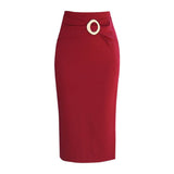 Sexy Women Slim Bodycon Summer High Waist Midi Long Formal OL Office Ladies Red Pencil Skirts