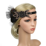 Roaring 20s Black Feather Headband 1920s Flapper Headpiece Women Costume Headwear Great Gatsby Party Hair Accessories