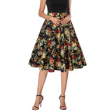High Waist Casual Summer Skirt A Line Women Flared Runway Midi Skater Fashion Cotton Swing Rockabilly Party Skirts Gothic