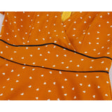 Orange Polka Dot Plus Size High Waist V Neck Robe Pin Up Vintage Dress With Pockets