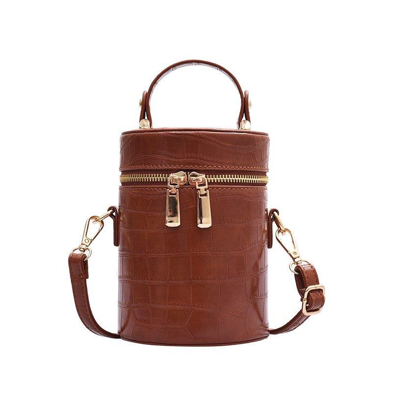 Stone Pattern Designer MINI PU Leather Bucket Bag