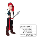 Halloween Kids Pirate Costume With Hat Fancy Boys Girls Outfit Sets For Children Birthday Party School Carnival Dress No Weapon