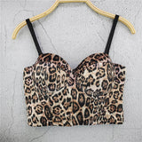 Crop Top Women Autumn Leopard Sexy Top Underwear To Wear Out Vest Push Up Bralette Bra Corset Tops