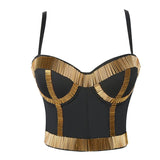 Beading Round Tube Shiny Nightclub Crop Top To Wear Out Corset Top Women Bra Push Up Bustier