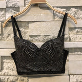 Beading Diamond Sexy NightClub Party Women Top Push Up Summer Cami Top Bralette Bra To Wear Out Corset Top