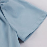 Tie Neck Button Up 50S Pinup Robes Women Vintage Pleated Swing Blue Elegant Retro Dress