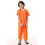 Purim Unisex Childs Orange Prisoner Costume Kids Fancy Dress Convict Toys Costume  3-9 years