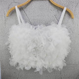 Nightclub Summer Sexy Crop Top Harajuku Sleeveless Women Fairy Camis Tops With Built In Bra Push Up Bralette