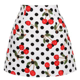 2021 Summer Beach 50s 60s Retro Vintage Cherry Sexy Mini Skirt Women Ladies Polka Dot Retro Vintage A Line Short White Skirts