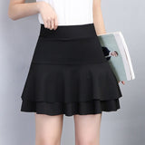 Autumn Women Mini Elastic High Waist Solid Puff A-Line Casual Sexy Skirt Streetwear