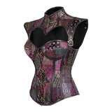 Sexy Steampunk Gothic Vintage Lace up Back Waist Trainer Corset Bustier Embroidery Vest Lingerie