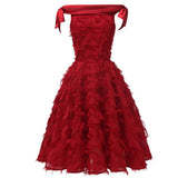 Elegant Tassel Strapless Off Shoulder Holiday Wear Short White Evening Party Dresses
