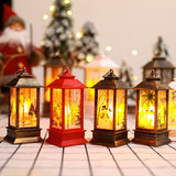 Christmas Candle Lantern Santa Claus Lantern Sparkling Church LED Hanging Decorations